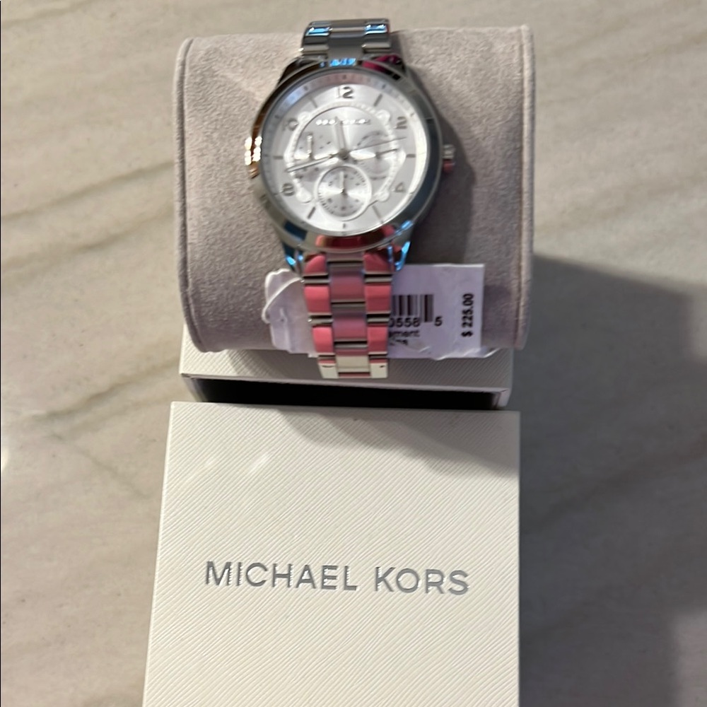 Michael Kors Silver Watch with Large Circular Face